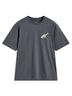 Alpinestars Ghost Oversized CSF Tee, t-shirt de sportswear à manches courtes, gris anthracite, petit logo Astars crème sur la poitrine, coupe ample et décontractée