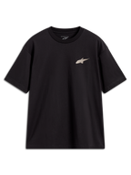 Alpinestars Checkback Oversized CSF, t-shirt à manches courtes noir, arborant un petit logo Astars sur la poitrine, coupe oversize décontractée, style sportswear