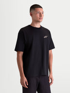 Alpinestars T-Shirt Checkback Oversized CSF, t-shirt de sportswear à manches courtes pour homme, noir, coupe oversize décontractée avec petit logo Astars sur le devant, mélange de coton premium, vêtement lifestyle inspiré du motorsport.