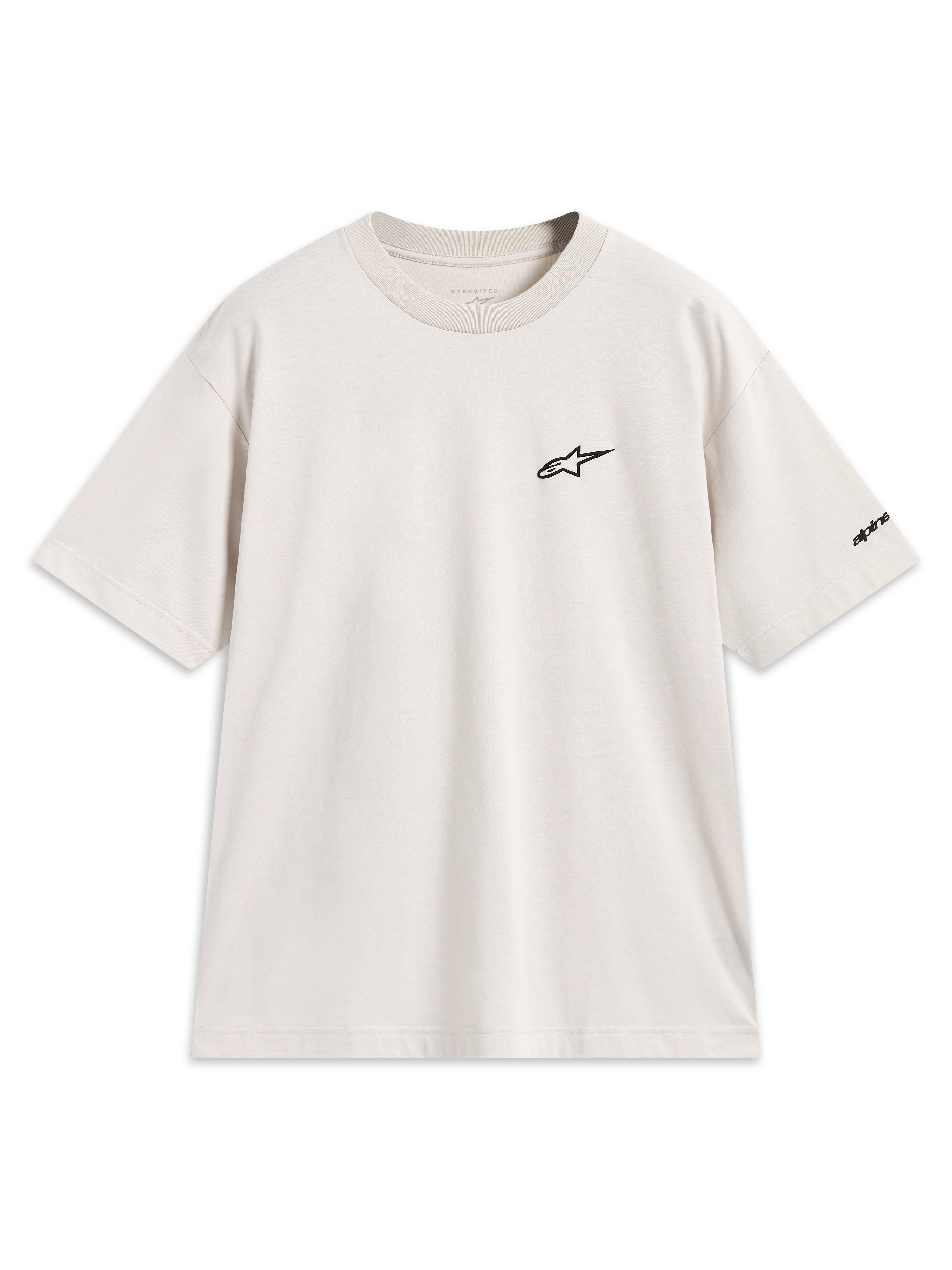 Alpinestars Mandate Oversized CSF, t-shirt à manches courtes beige sable, logo Astars noir en relief, coupe oversized