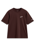 Alpinestars Mandate Oversized CSF Tee, t-shirt à manches courtes marron, logo Astars blanc en impression Puff, sportswear.