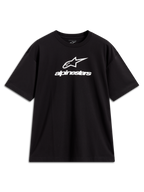 Alpinestars Prelude Oversized CSF, t-shirt noir à manches courtes, logo Astars blanc sur la poitrine, style sportswear.