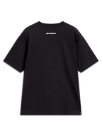 Alpinestars Prelude Oversized CSF Tee, t-shirt noir à manches courtes, logo blanc au dos, style sportswear décontracté