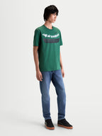 Alpinestars T-Shirt Singular CSF, t-shirt à manches courtes pour homme, vert avec graphique Alpinestars et logo Astars blanc, mélange de coton et polyester, style sportswear décontracté