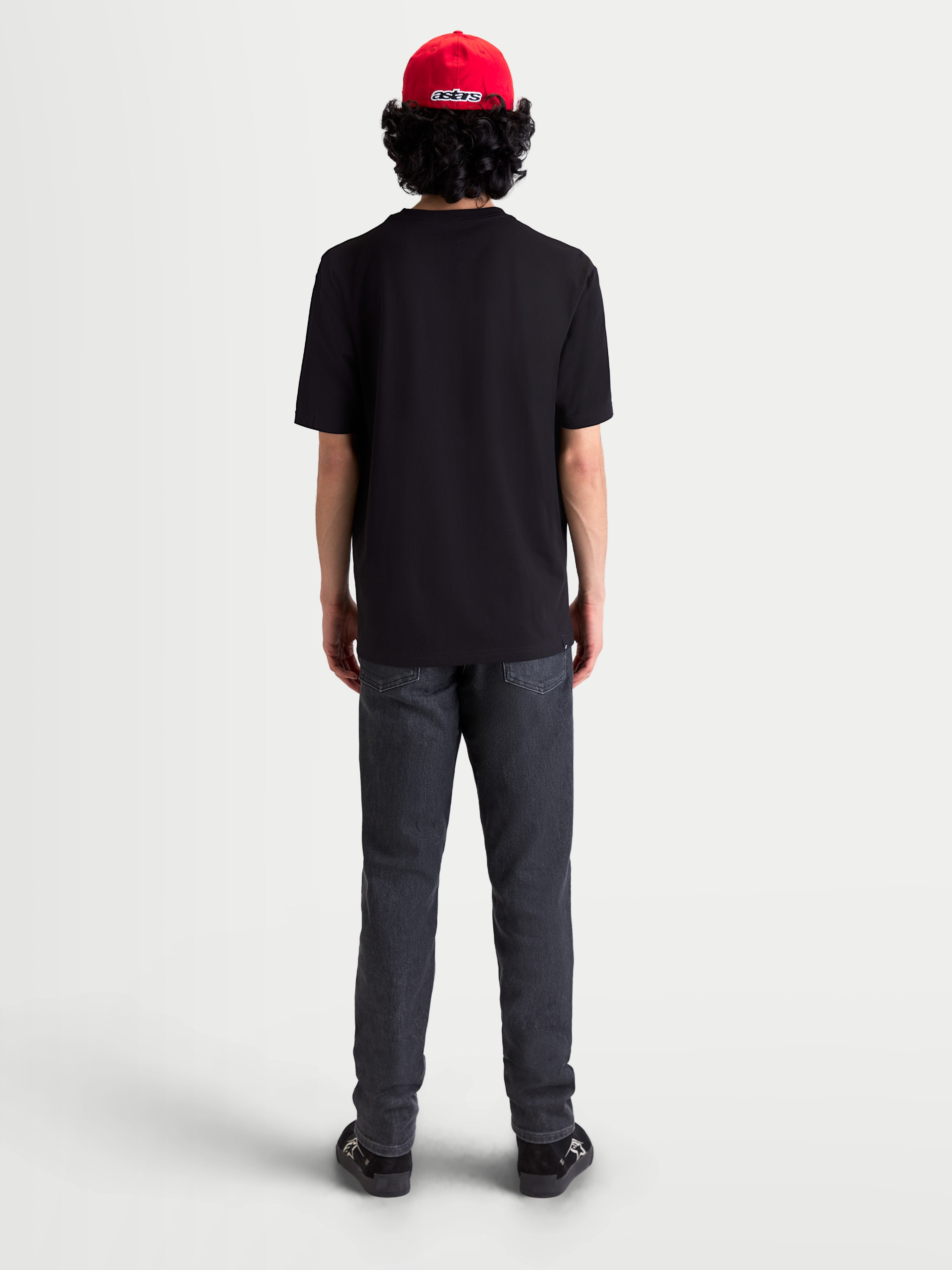 Alpinestars T-Shirt Elliptogrit CSF, t-shirt sportswear à manches courtes pour homme, noir, vue de dos sur mannequin, construction en mélange de coton et polyester pour un usage quotidien