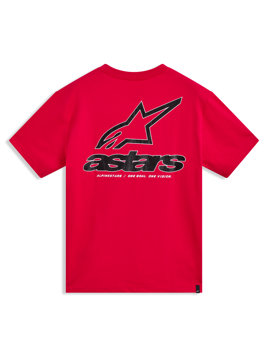 Alpinestars Lineout CSF Tee, t-shirt à manches courtes rouge, grand logo Astars noir et blanc au dos, style sportswear décontracté