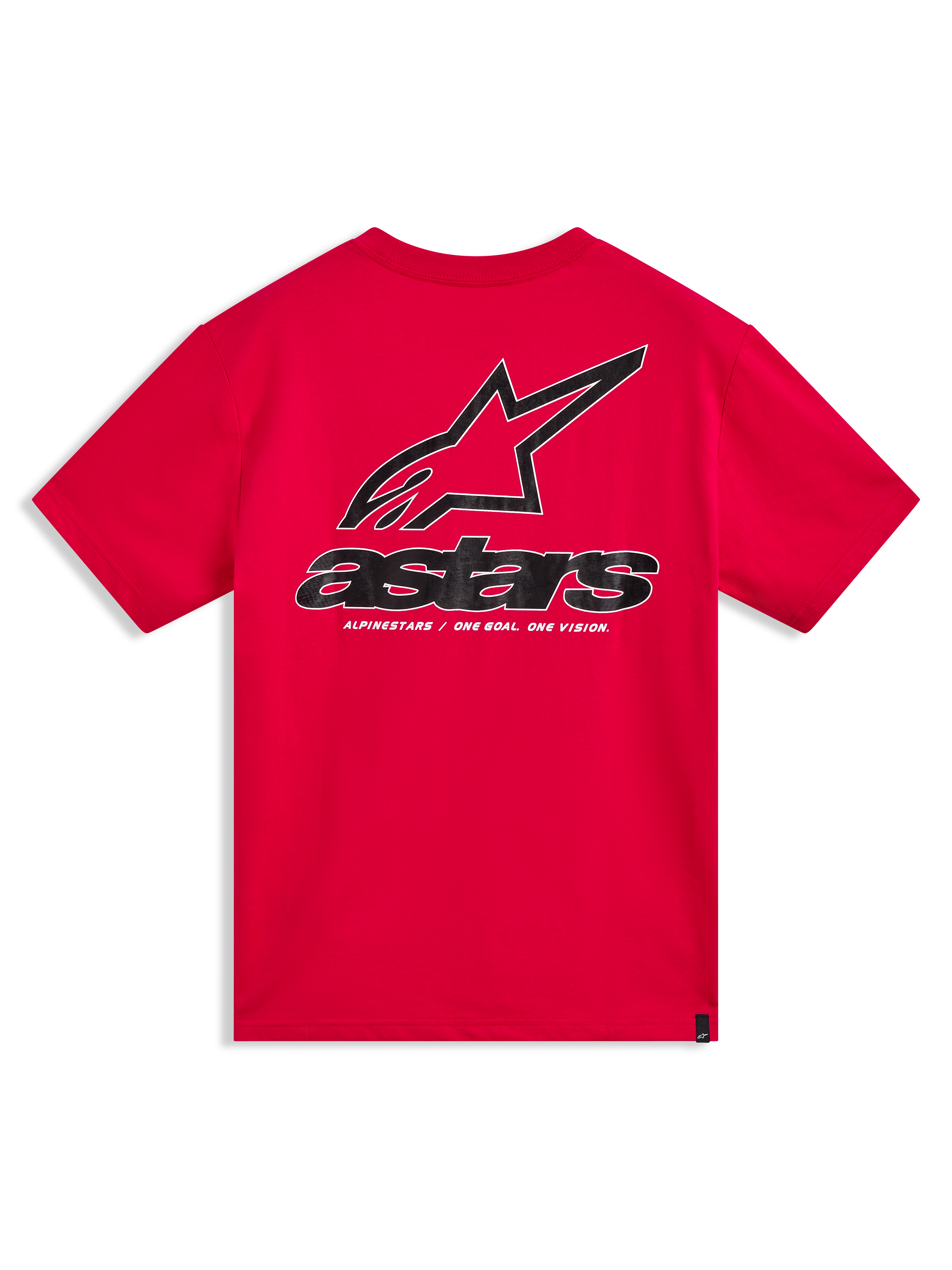 Alpinestars Lineout CSF Tee, t-shirt à manches courtes rouge, grand logo Astars noir et blanc au dos, style sportswear décontracté