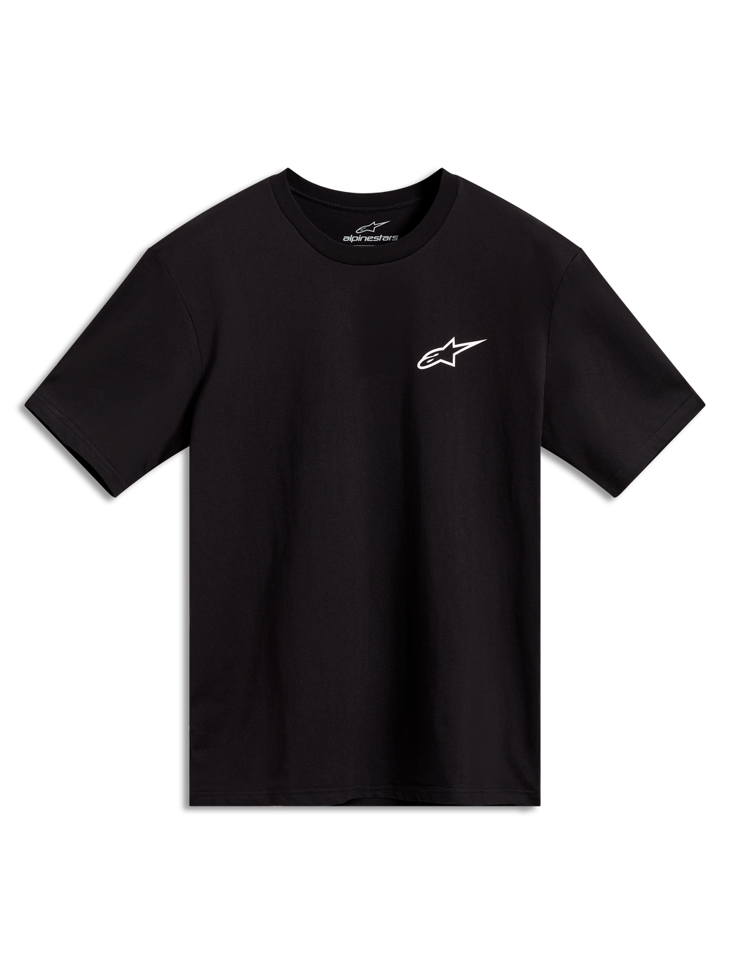 Alpinestars Combo Back CSF, t-shirt à manches courtes noir avec petit logo blanc sur la poitrine, style sportswear décontracté