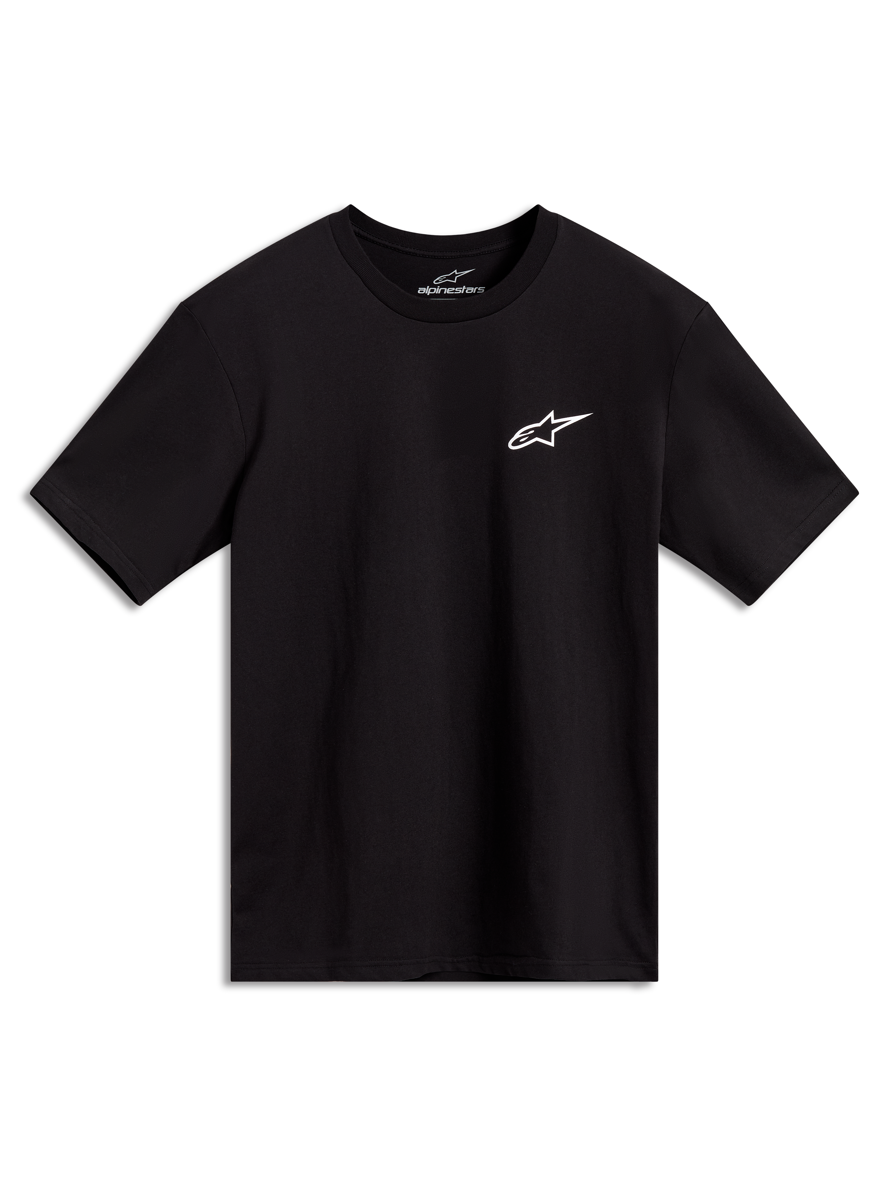 Alpinestars Combo Back CSF, t-shirt à manches courtes noir avec petit logo blanc sur la poitrine, style sportswear décontracté