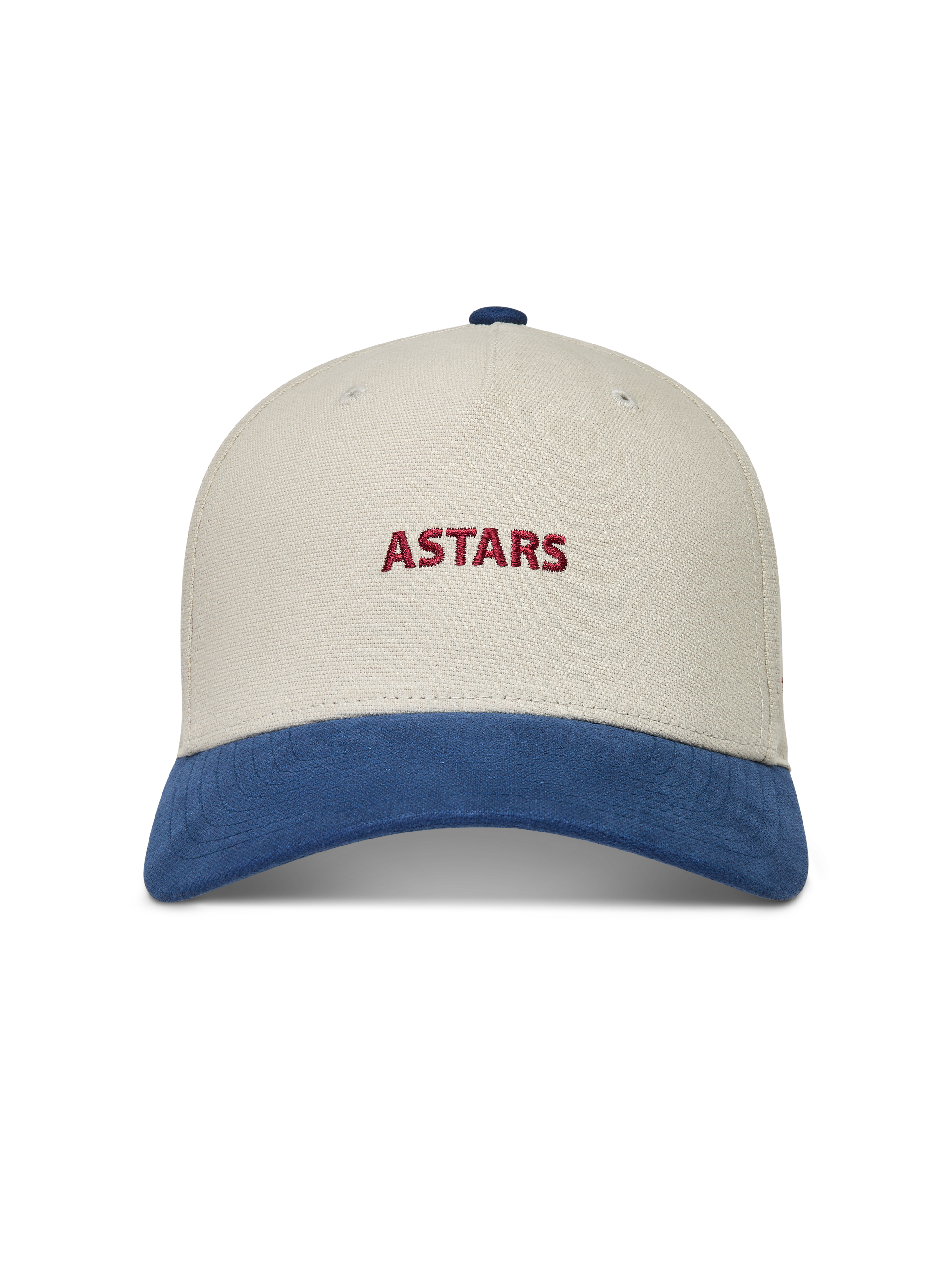 Alpinestars County Canvas Casquette, casquette sportswear sable et bleue avec logo Astars rouge brodé et visière courbée