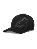 Alpinestars Maze Casquette, casquette de sport noire en sergé, logo Astars texturé, visière incurvée et dos flexible.