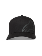 Alpinestars Maze Casquette, casquette de sportswear noire avec visière incurvée et grand logo Astars texturé.