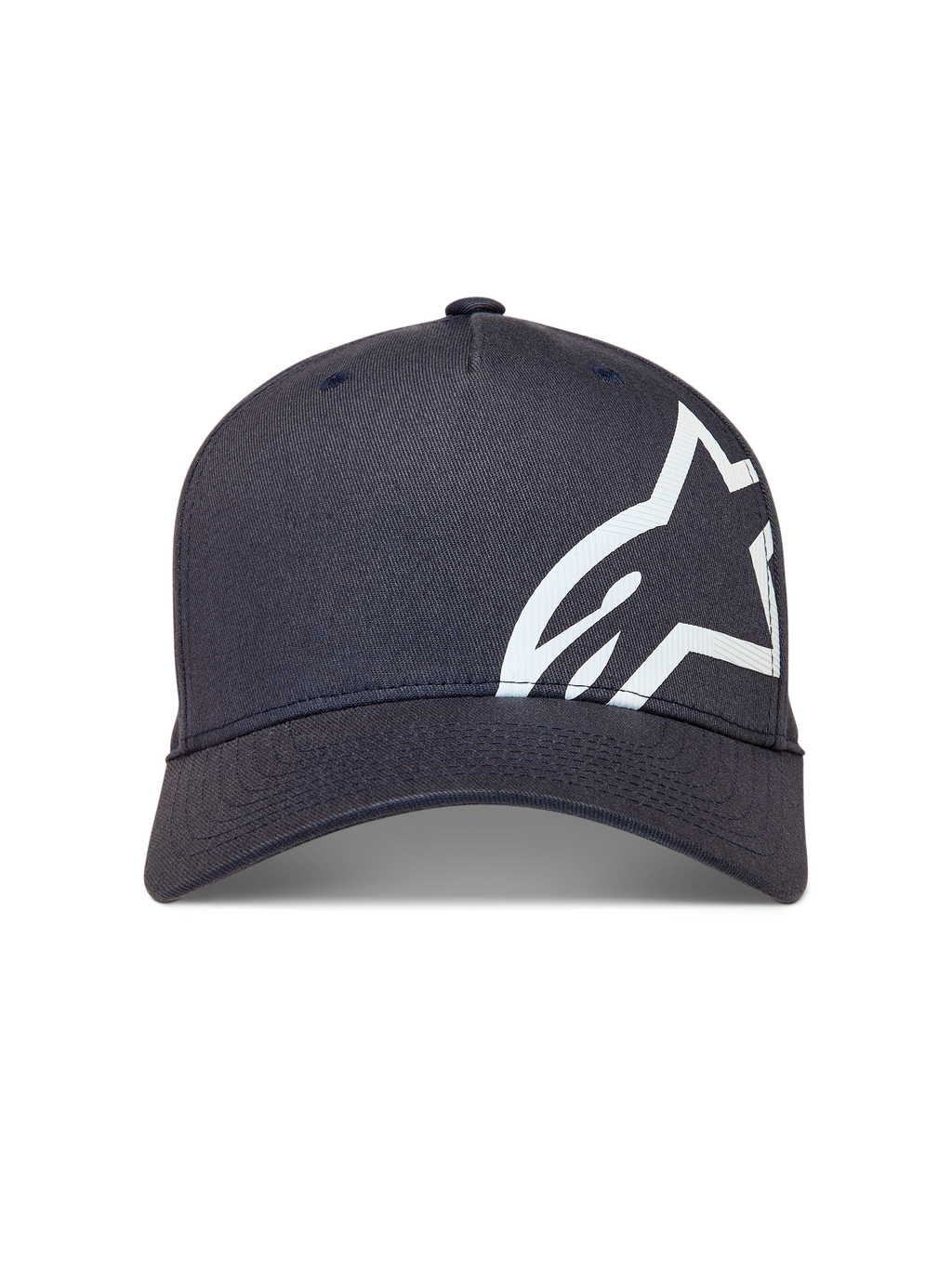 Alpinestars Maze, casquette sportswear gris foncé, visière incurvée et grand logo Astars blanc texturé