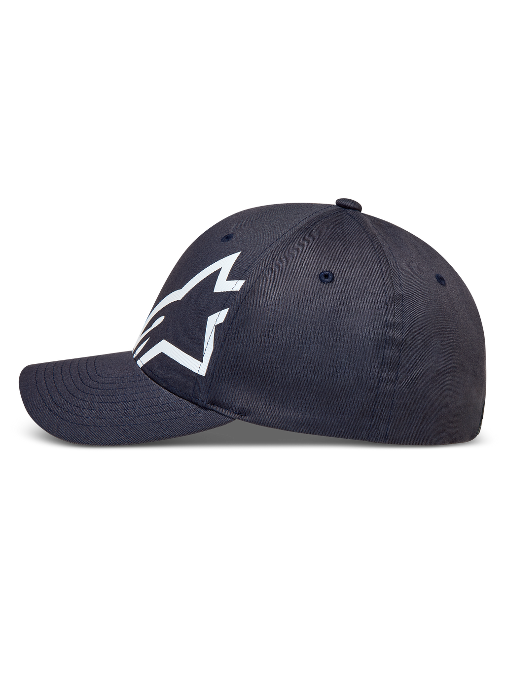 Alpinestars Maze, casquette sportswear en sergé gris foncé avec visière incurvée et logo Astars blanc texturé