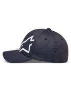 Alpinestars Maze, casquette sportswear en sergé gris foncé avec visière incurvée et logo Astars blanc texturé