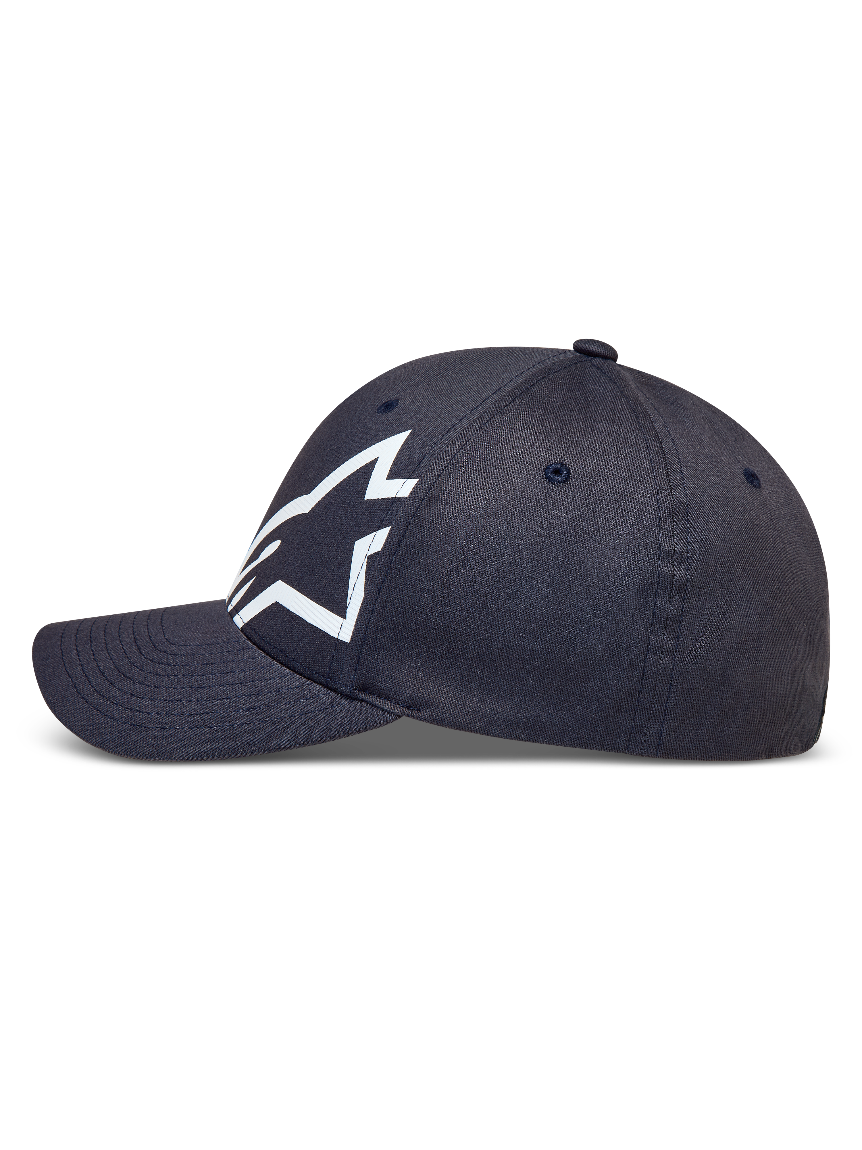 Alpinestars Maze, casquette sportswear en sergé gris foncé avec visière incurvée et logo Astars blanc texturé