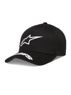 Alpinestars Arclight, casquette noire en sergé avec logo blanc en relief et visière incurvée, style sportswear
