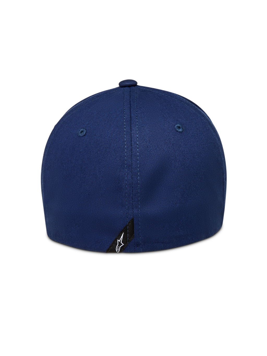 Alpinestars Arclight Hat, Navy Blue Sportswear Baseball Cap, back view featuring a flex back design and small Astars logo tag.