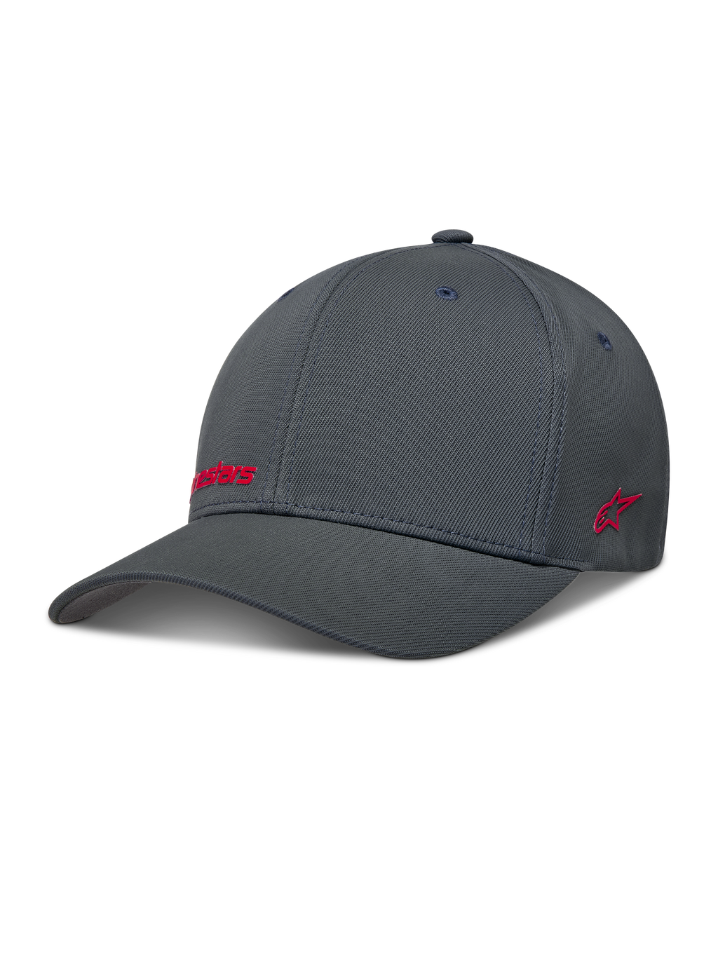 Alpinestars Points Casquette, casquette sportswear gris foncé en nylon tactel avec logos rouges imprimés HD