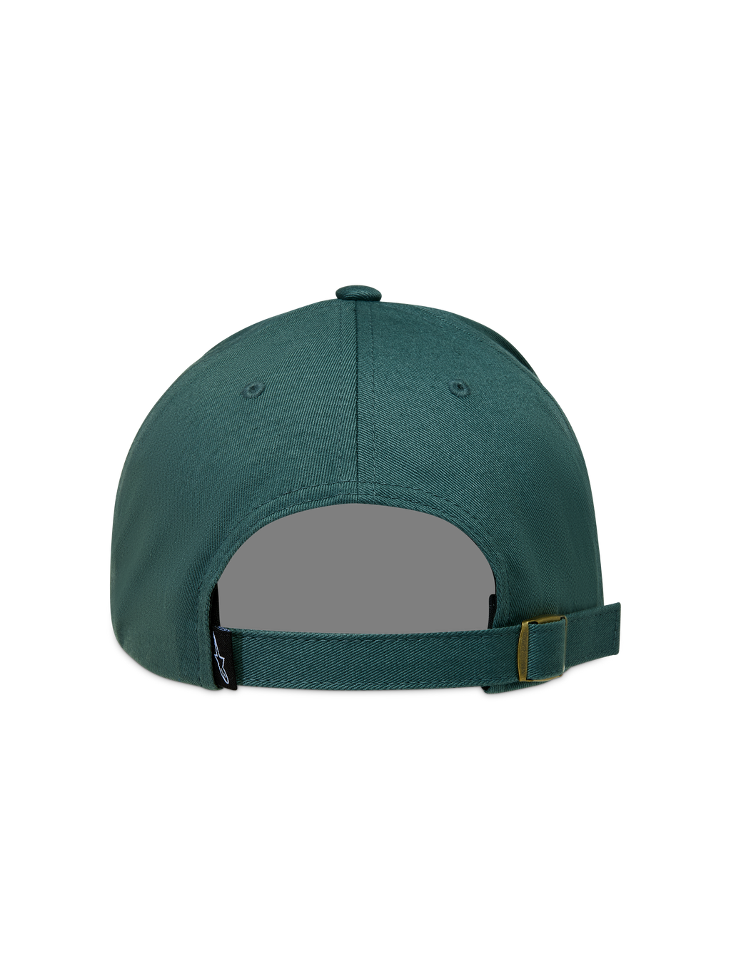 Alpinestars Explorer Strapback, casquette sportswear verte, vue arrière avec sangle réglable et boucle métallique en sergé.