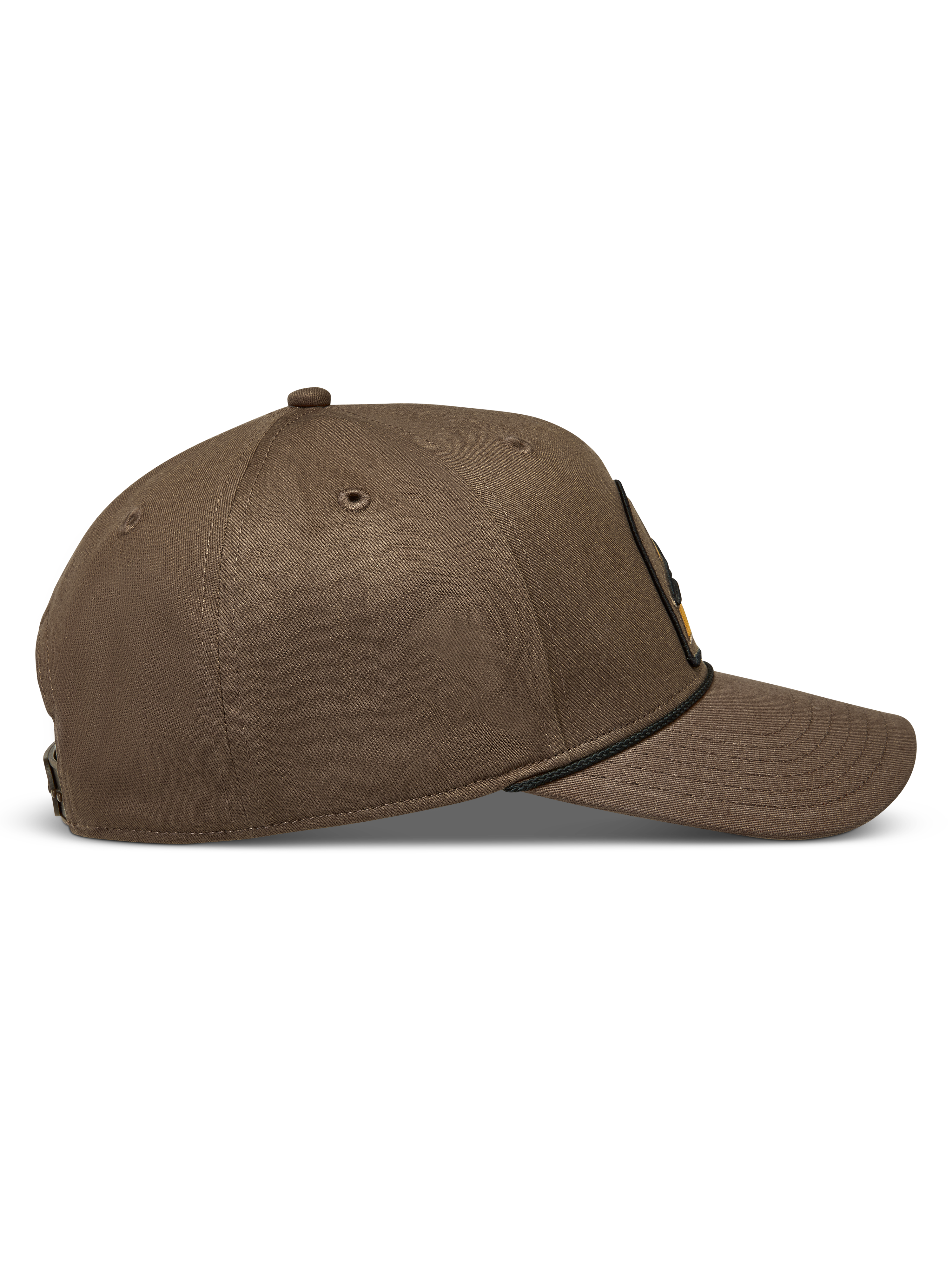 Alpinestars Acme Snapback Hat, Walnut Brown Sportswear Cap, side profile with curved bill, structured crown, and rope trim.