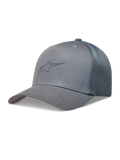 Alpinestars Augment Trucker Casquette, casquette de sportswear grise avec visière incurvée et arrière en maille diamant