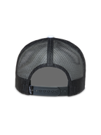 Alpinestars Gravel Trucker, casquette trucker noire, vue de dos avec maille respirante et fermeture à pression réglable