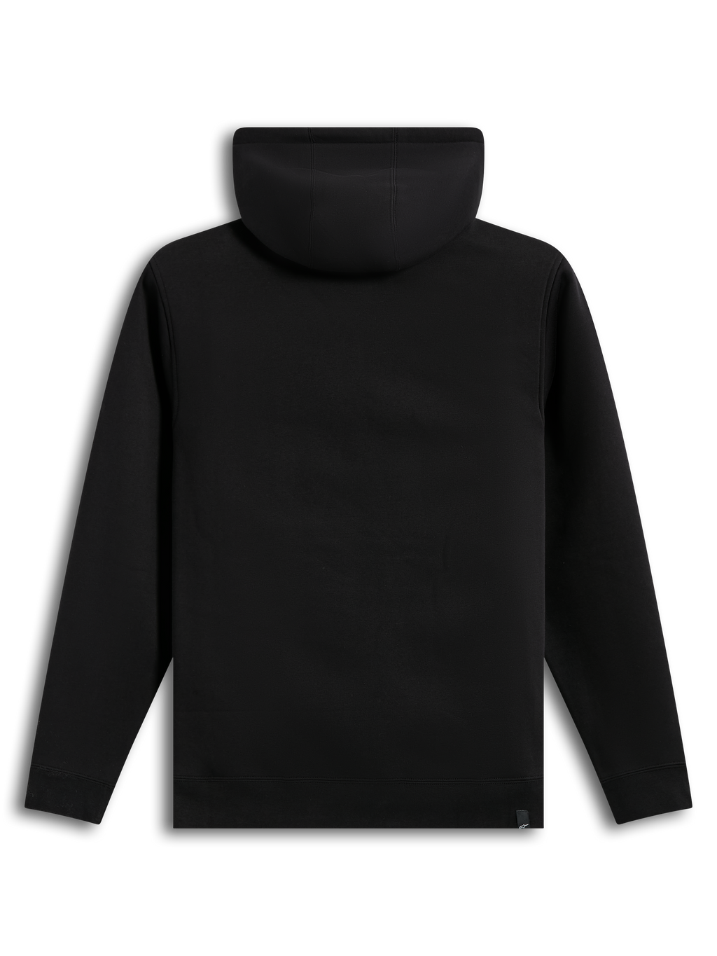 Alpinestars Ageless V3 Hoodie, sweat à capuche de sportswear noir en polaire, vue de dos avec poignets et ourlet côtelés