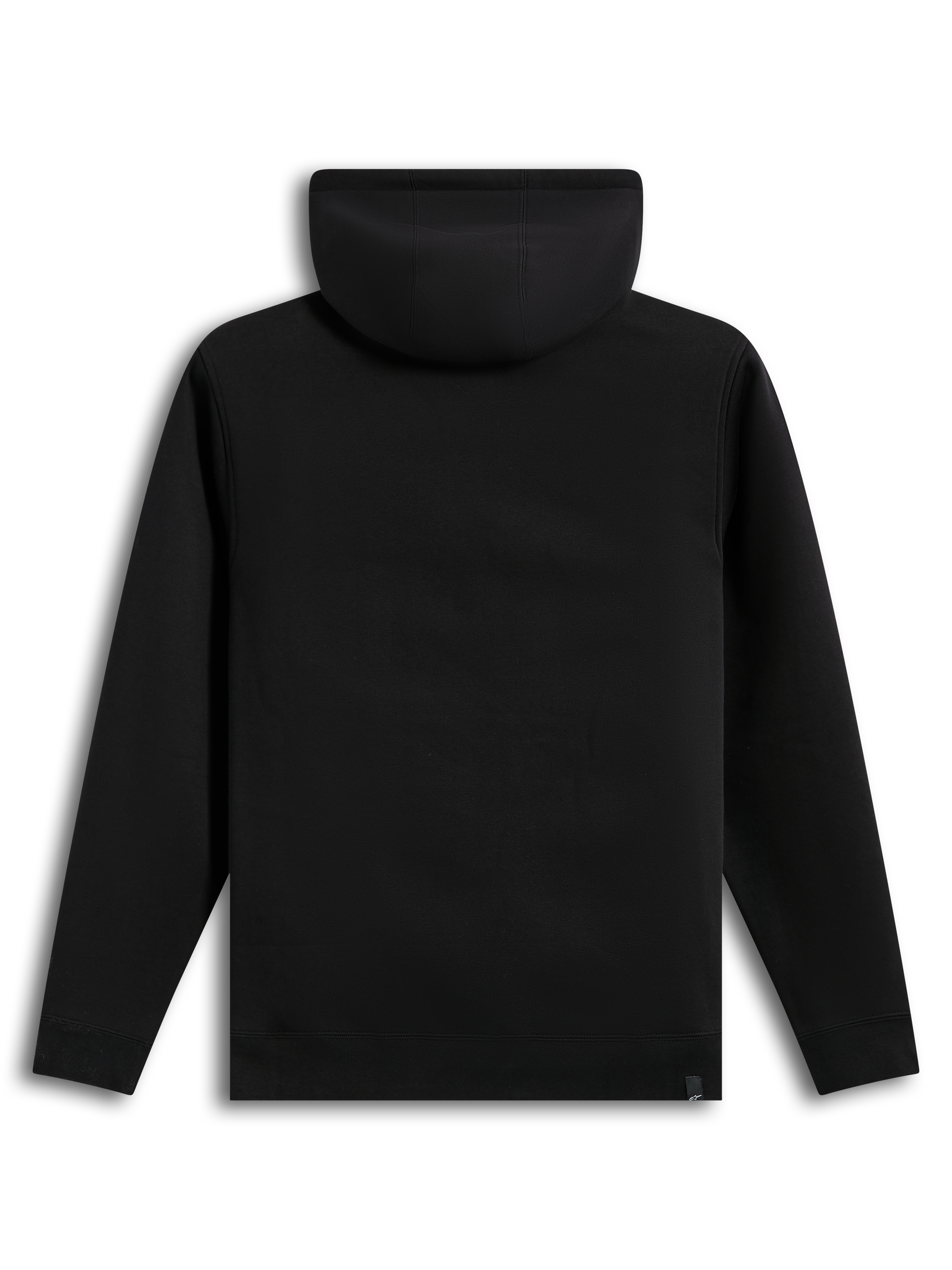 Alpinestars Ageless V3 Hoodie, sweat à capuche de sportswear noir en polaire, vue de dos avec poignets et ourlet côtelés