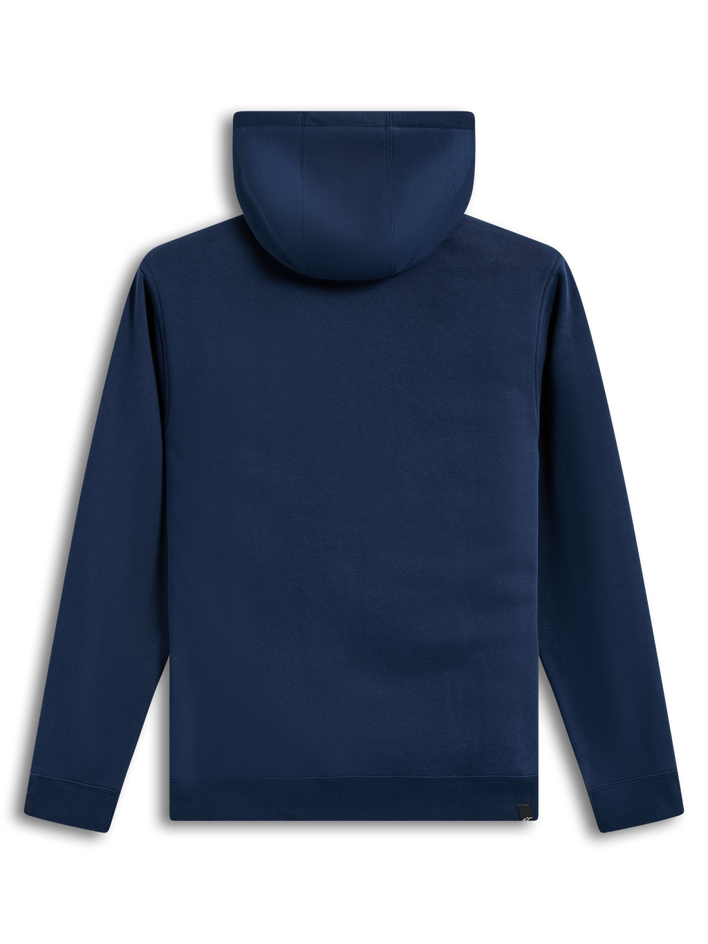 Alpinestars Ageless V3 Hoodie, sweat à capuche de sportswear en polaire bleu marine, vue de dos avec ourlet côtelé