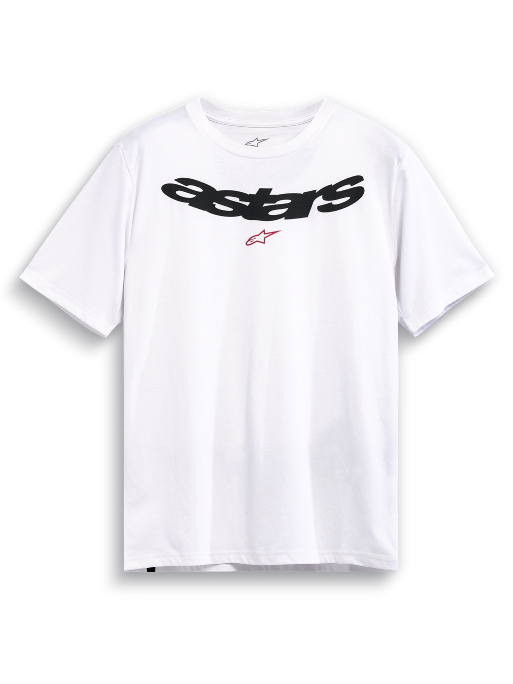 Alpinestars T-Shirt Elliptic CSF, t-shirt sportswear à manches courtes blanc avec logo Arched Astars noir et graphique rouge sur la poitrine
