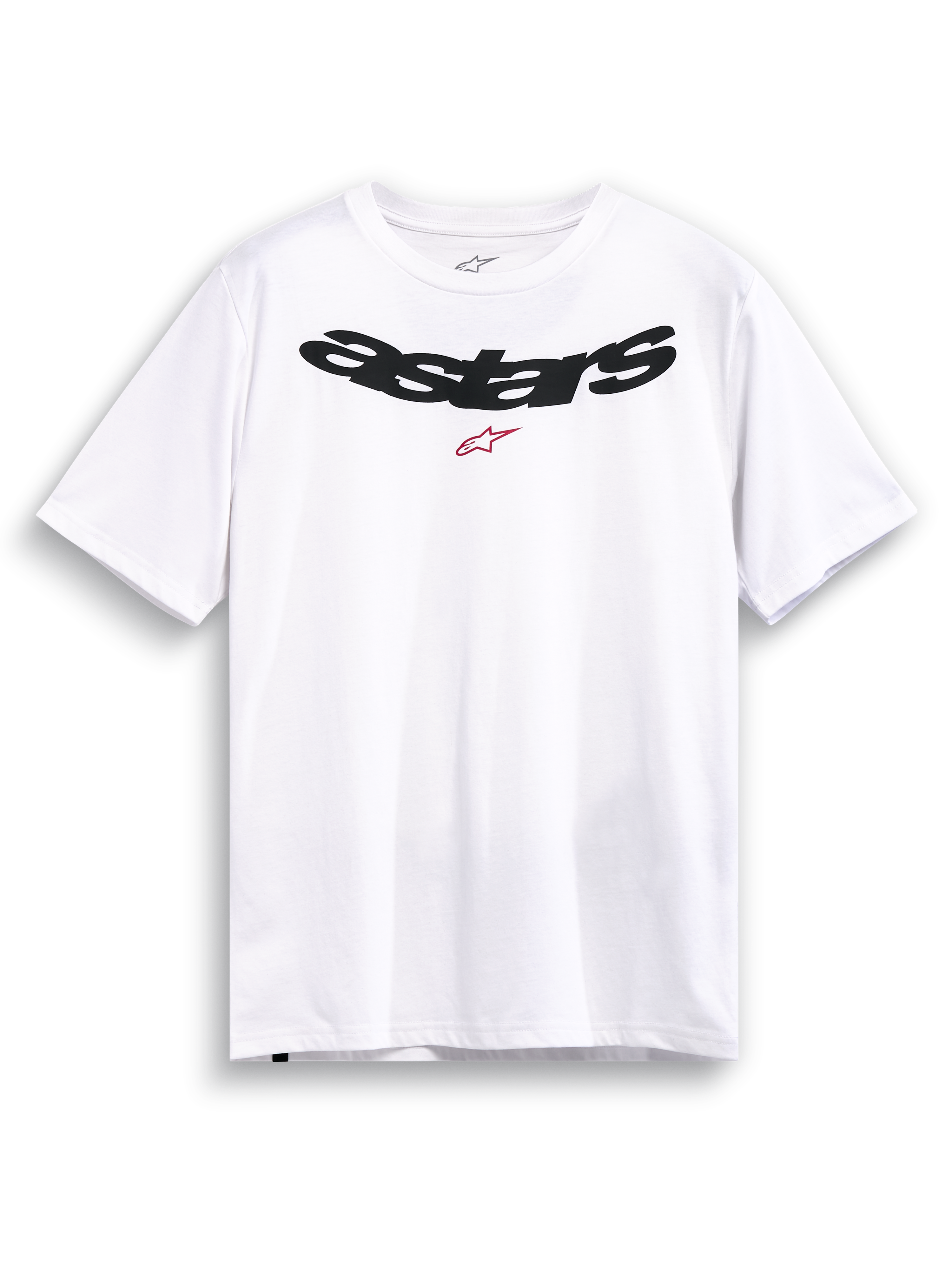 Alpinestars T-Shirt Elliptic CSF, t-shirt sportswear à manches courtes blanc avec logo Arched Astars noir et graphique rouge sur la poitrine