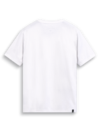 Alpinestars T-Shirt Elliptic CSF, t-shirt de sportswear à manches courtes blanc, vue de dos montrant l'imprimé interne au niveau du cou et l'étiquette externe sur l'ourlet