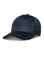 Alpinestars Delane Hat, casquette de baseball performance, bleu marine, logo étoile ton sur ton et lignes réfléchissantes, couronne structurée avec dos en maille diamant, visière courbée, vêtement de sport respirant
