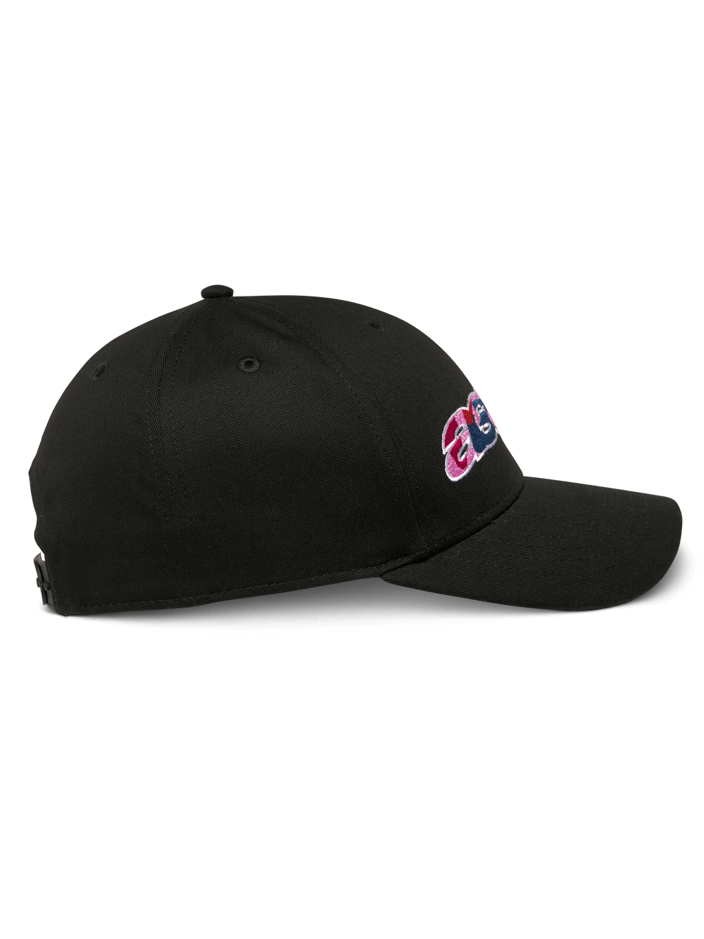 Casquette Alpinestars Canyon, casquette snapback noire, vue de profil, visière courbée, avec broderie latérale et couronne structurée, style motorsport décontracté