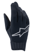 Alpinestars A-Dura Rain Gloves, gants de VTT imperméables, noirs, grand logo étoile Alpinestars gris, poignets en néoprène côtelé, construction en tissu lisse pour le cyclisme par tous les temps
