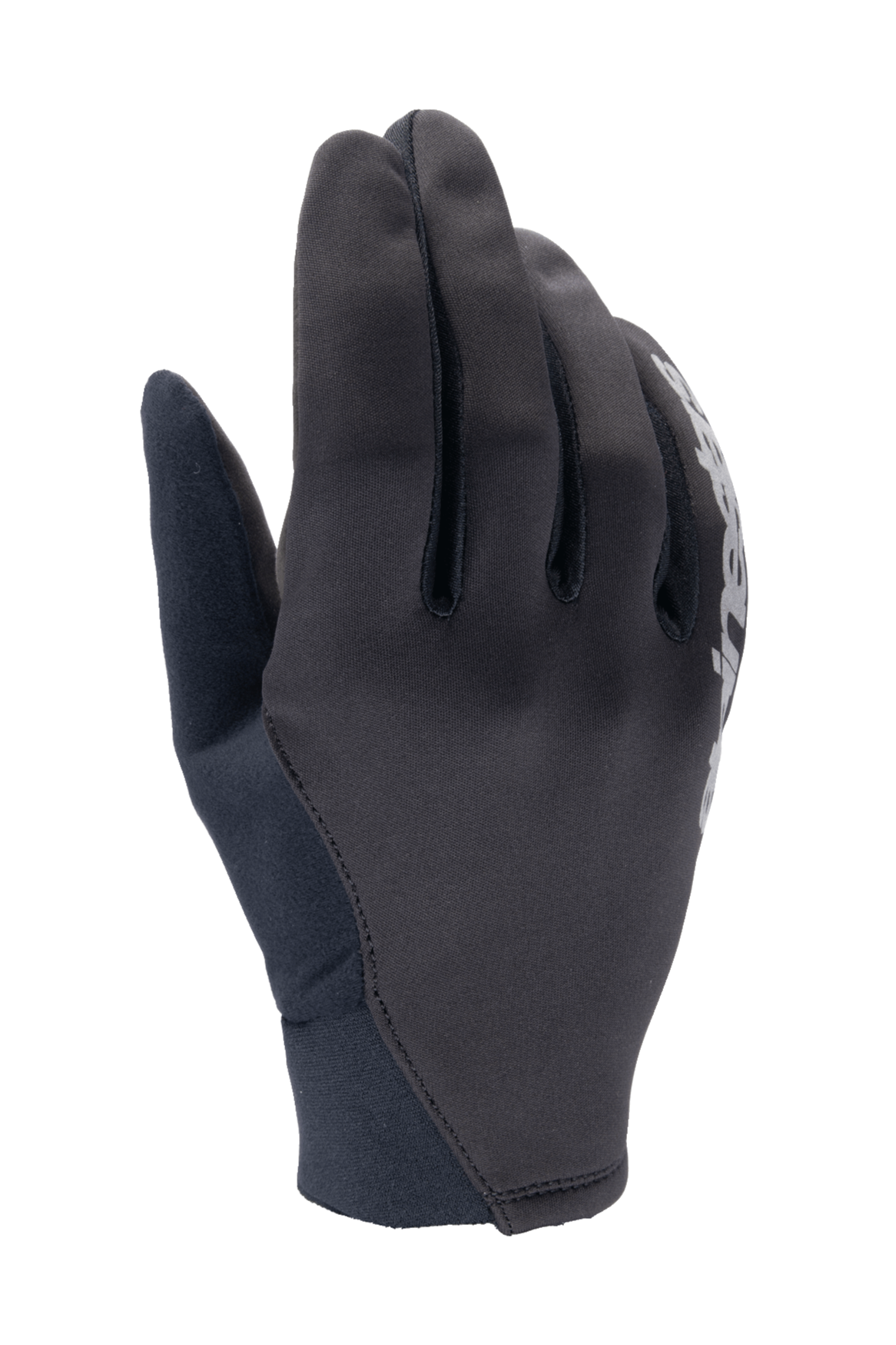 Gants thermiques Alpinestars A-Dura, gants de VTT noirs, construction en tissu flexible avec logo blanc, manchette en néoprène, conçus pour protéger du vent par temps froid