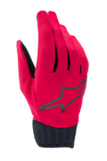 Alpinestars Stella A-Dura Rain Gloves, gants de pluie de VTT pour femme, rouge fluo et noir, avec un grand logo étoile noir, poignet en néoprène côtelé et conception imperméable pour le VTT
