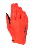 Alpinestars A-Aria Gloves, Mountain Bike Gloves, Spicy Orange, featuring a black star logo on the side, textured breathable stretch fabric, and a lightweight low-profile design.