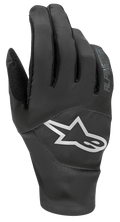 Alpinestars Drop 4.0 Gloves, gants de VTT, noirs avec un grand logo étoile blanc sur le dos de la main, construction en maille stretch respirante et design ergonomique épuré pour la pratique de l'enduro