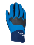 Alpinestars A-Supra Gloves, MTB Cycling Gloves, Blue and Navy with Black accents, white Astars logo on the cuff, flexible fabric construction for off-road performance