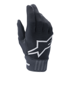 Alpinestars Gants A-Dura Gel, gants de cyclisme VTT, noir, grand logo étoile blanc sur le dessus, dessus en polyester texturé et spandex, poignet en néoprène nervuré