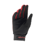 Gants Stella A-Dura Femme Alpinestars, gants de VTT, bordeaux et noir, vue de la paume montrant l'adhérence en daim synthétique, manchette en néoprène avec fermeture à scratch, logo Alpinestars rouge