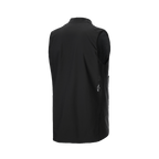 Gilet thermique Alpinestars A-Dura, gilet de cyclisme noir, vue de trois-quart arrière montrant un tissu lisse et un petit logo Alpinestars blanc sur le côté inférieur, isolation thermique légère pour le VTT