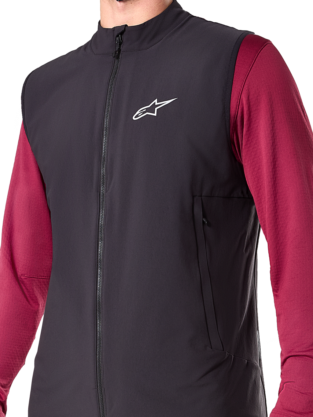 Gilet thermique Alpinestars A-Dura, noir, gilet de cyclisme isolé pour homme, gilet de VTT léger avec isolation PrimaLoft ACTIVE, fermeture éclair frontale intégrale et deux poches zippées, design performant pour rouler par temps froid