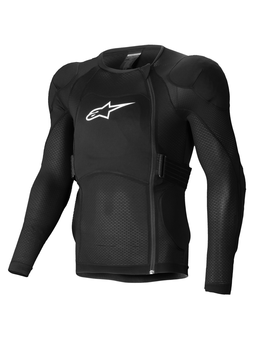 Alpinestars Veste De Protection A-Impact Plasma, veste de protection de VTT à manches longues noire avec logo blanc, dotée de protections Nucleon Plasma et d'une construction en maille extensible respirante