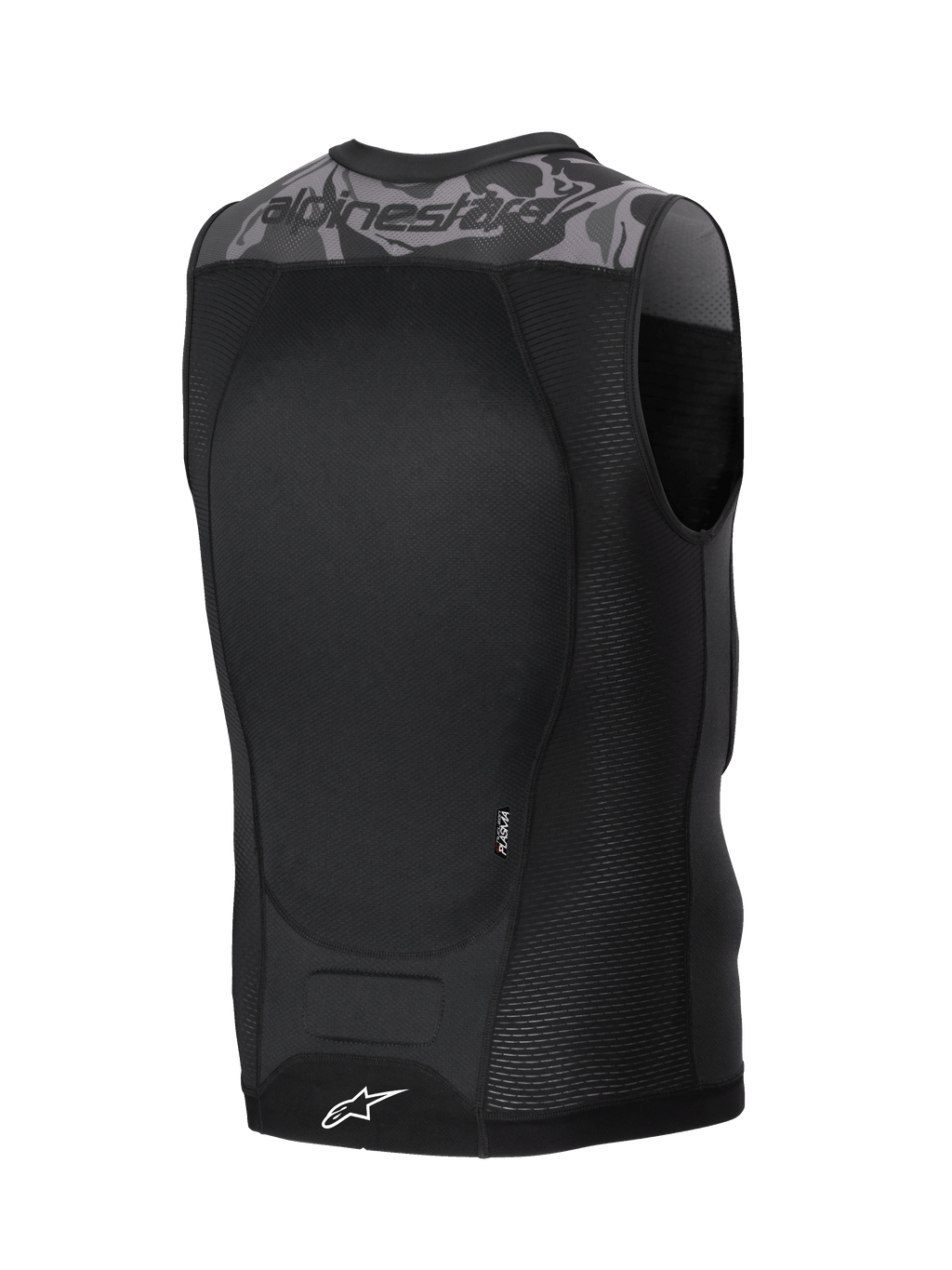 Alpinestars Gilet De Protection A-Motion Plasma, gilet de protection VTT et tout-terrain pour homme, noir et camouflage, avec protection dorsale Nucleon Plasma et construction en maille respirante, vue de dos
