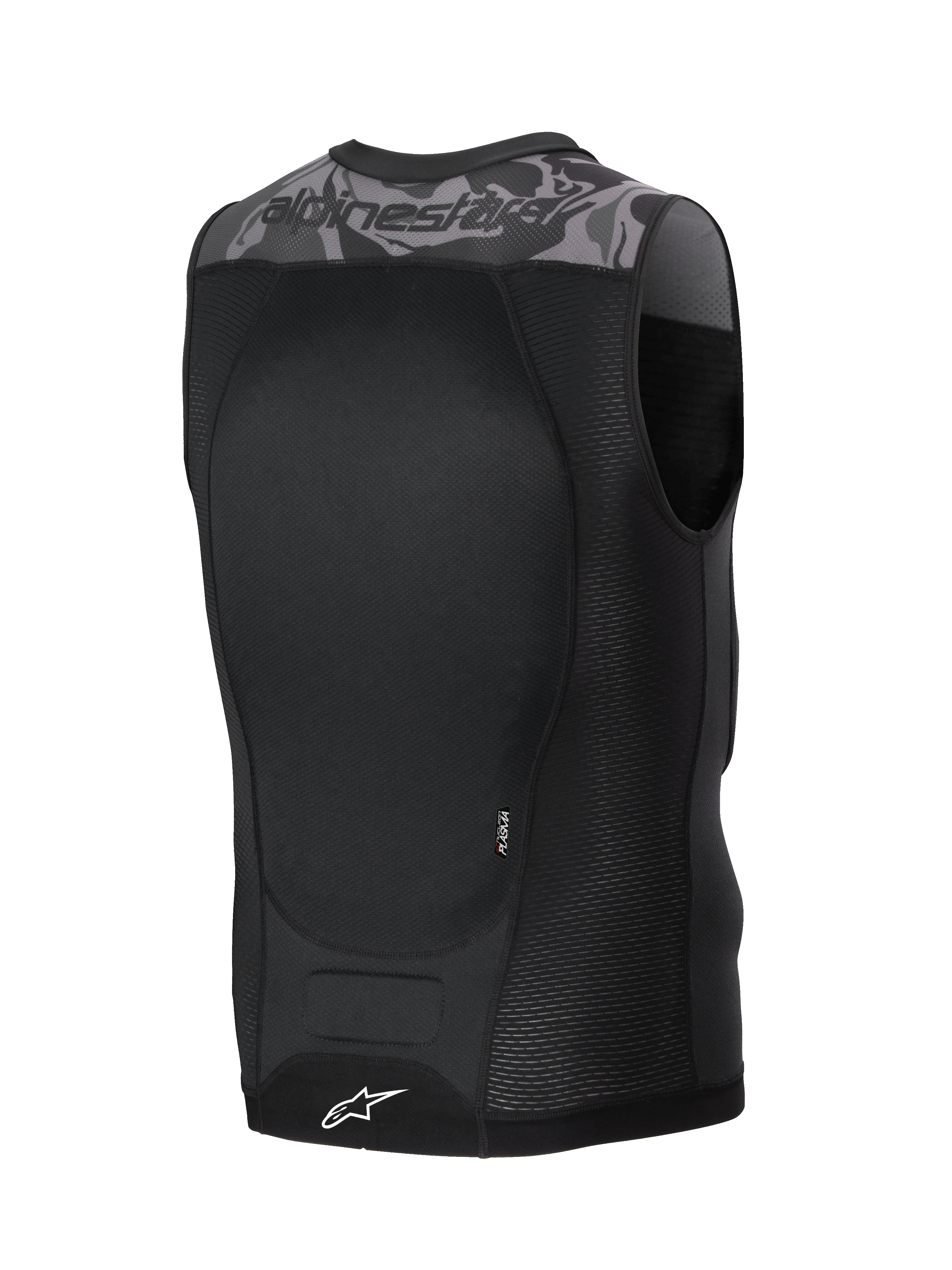 Alpinestars Gilet De Protection A-Motion Plasma, gilet de protection VTT et tout-terrain pour homme, noir et camouflage, avec protection dorsale Nucleon Plasma et construction en maille respirante, vue de dos