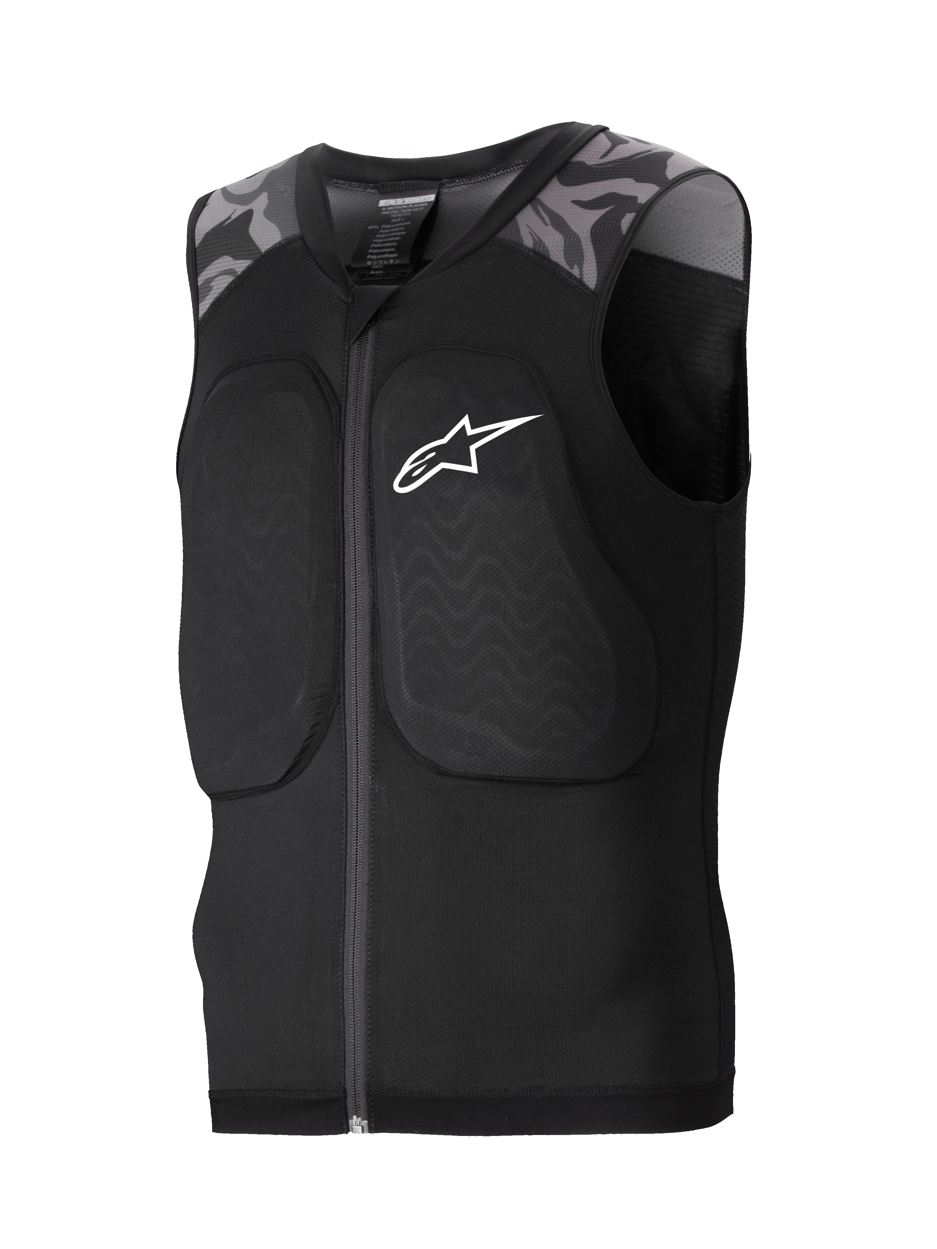 Gilet De Protection A-Motion Plasma, gilet de protection VTT pour homme, noir et camouflage, certifié CE avec protections de poitrine Nucleon Plasma et construction en maille respirante