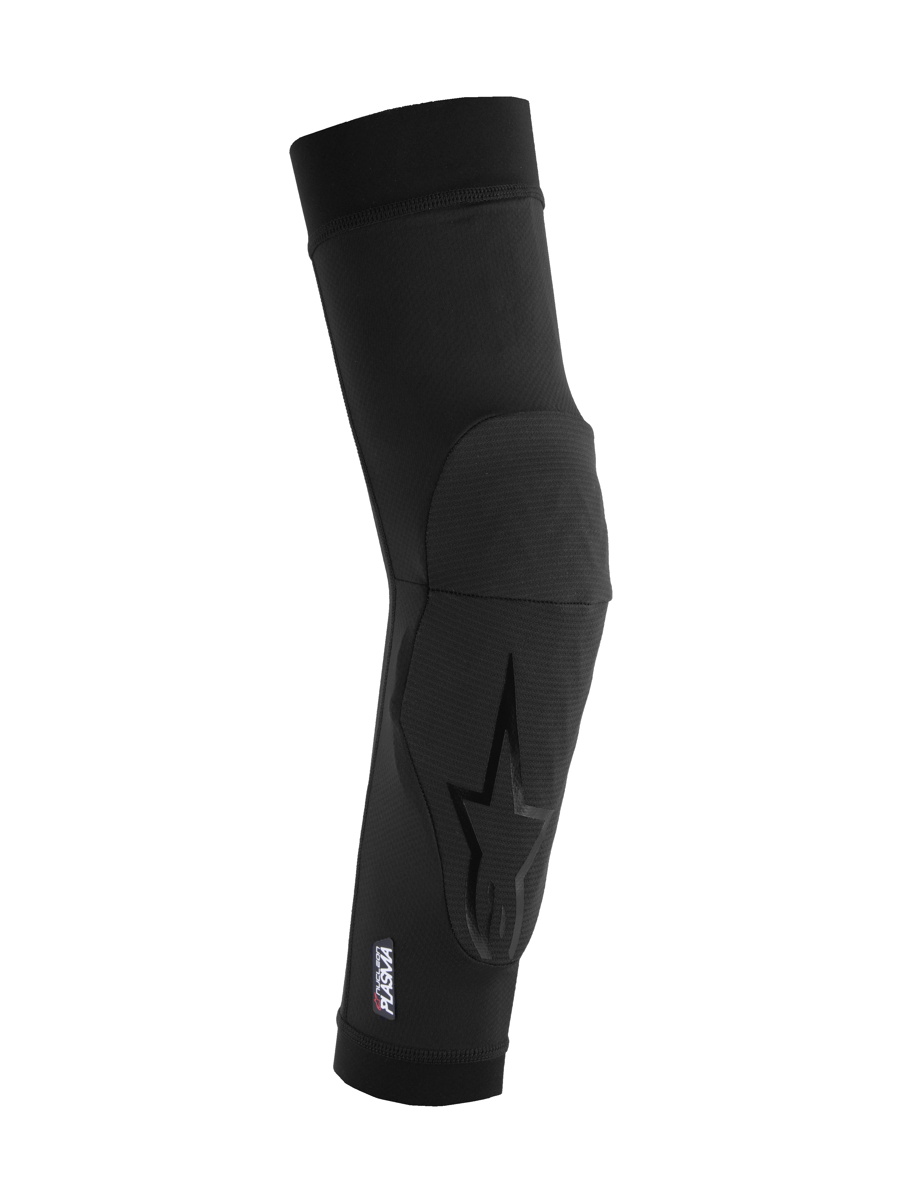 Alpinestars A-Motion Plasma Elbow Sleeve, noir, protection de coude VTT, dotée d'un rembourrage Nucleon Plasma, conception à enfiler en maille respirante avec coupe ergonomique et logo étoilé discret, protection légère pour le cyclisme tout-terrain